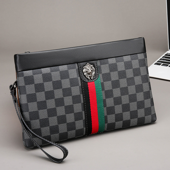 Férfi clutch táska üzleti utazáshoz — egyszínű modell, anyag: más, bélés poliészter, kopásálló, nyár 2024 (Stílus: üzleti utazás; Anyag: más; Bélés: poliészter; Kopásállóság; Szezon: Nyár 2024)