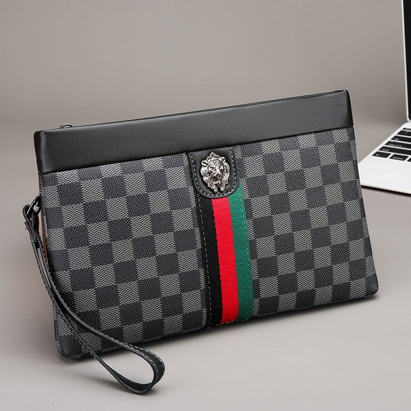 Férfi clutch táska üzleti utazáshoz — egyszínű modell, anyag: más, bélés poliészter, kopásálló, nyár 2024 (Stílus: üzleti utazás; Anyag: más; Bélés: poliészter; Kopásállóság; Szezon: Nyár 2024)