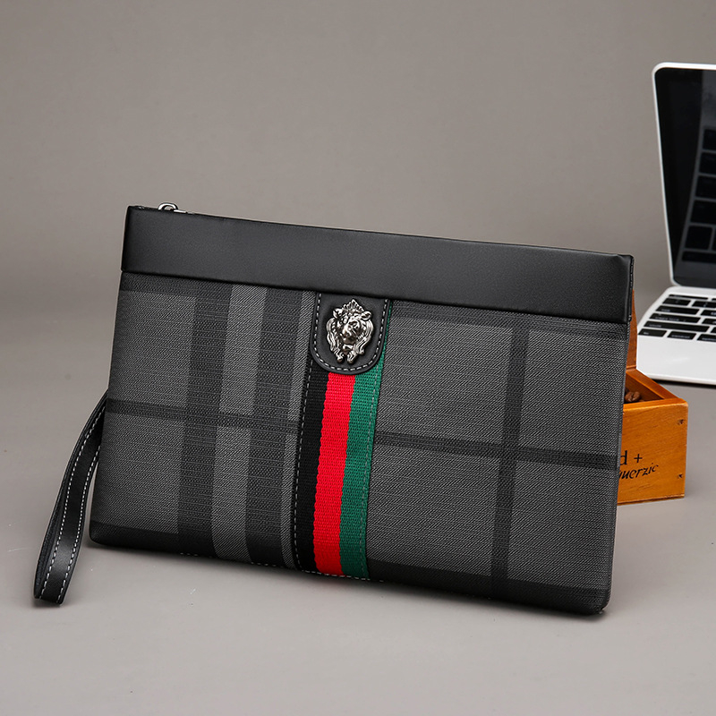 Férfi clutch táska üzleti utazáshoz — egyszínű modell, anyag: más, bélés poliészter, kopásálló, nyár 2024 (Stílus: üzleti utazás; Anyag: más; Bélés: poliészter; Kopásállóság; Szezon: Nyár 2024)