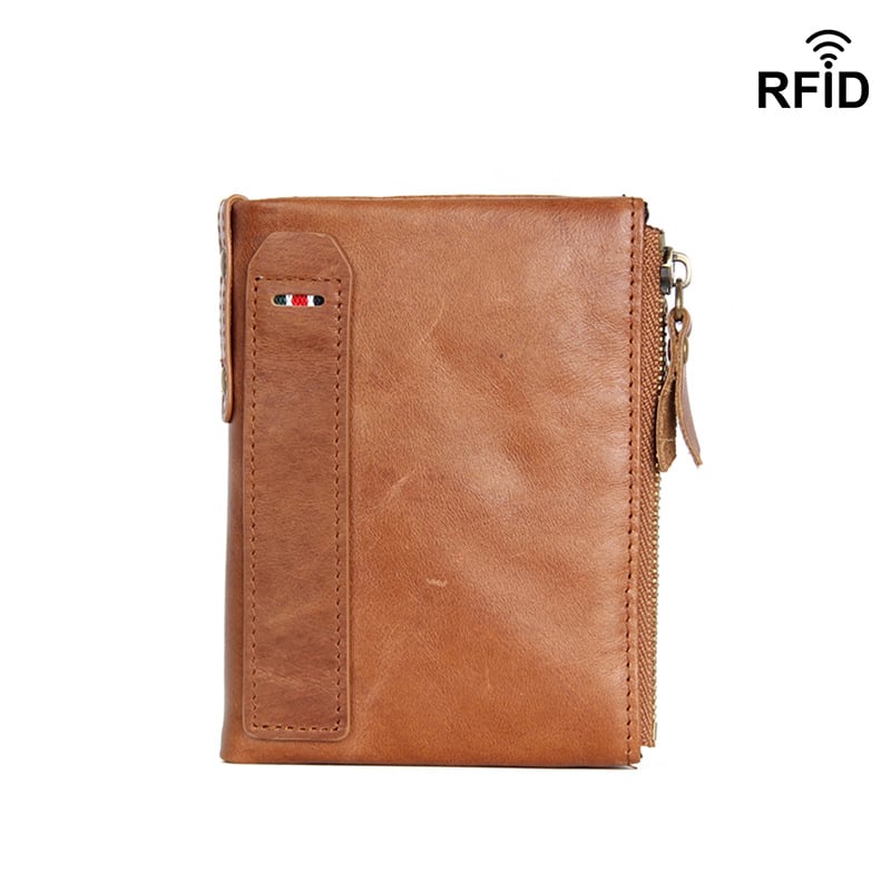Muški novčanik od prave kože, RFID zaštita, dvostruki zatvarač, Zhennishi