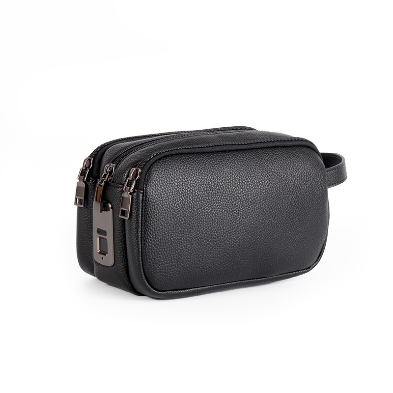 Muški PU kožni clutch s pametnim otiskom prsta, vodootporan, zaštita od krađe, trostruki slojevi velike kapacitete
