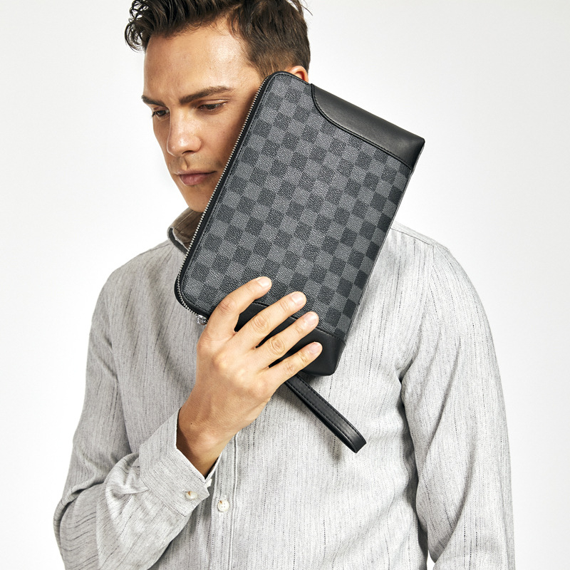 Muška clutch torba od PVC-a, geometrijski uzorak, otporna na habanje, model 2003, podstava od poliester
