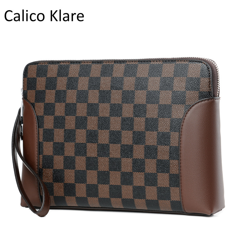 Muška clutch torba od PVC-a, geometrijski uzorak, otporna na habanje, model 2003, podstava od poliester