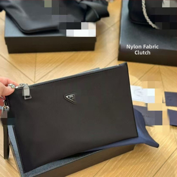 Ανδρική τσάντα clutch από νάιλον, οριζόντιου τετράγωνου σχήματος, με φερμουάρ, θήκη για κινητό και θήκη για ταυτότητα, για καθημερινή χρήση