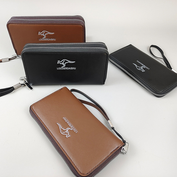 Portofel bărbați din PU, cu mâner dublu, design cu 1-fold, sloturi pentru carduri, capacitate mare, stil urban