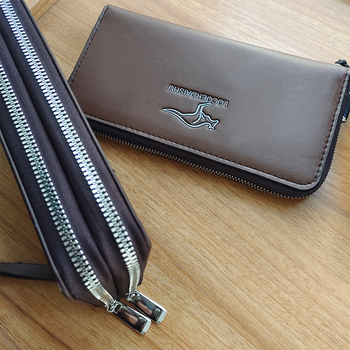 Portofel bărbați din PU, cu mâner dublu, design cu 1-fold, sloturi pentru carduri, capacitate mare, stil urban