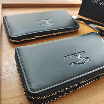 Portofel bărbați din PU, cu mâner dublu, design cu 1-fold, sloturi pentru carduri, capacitate mare, stil urban