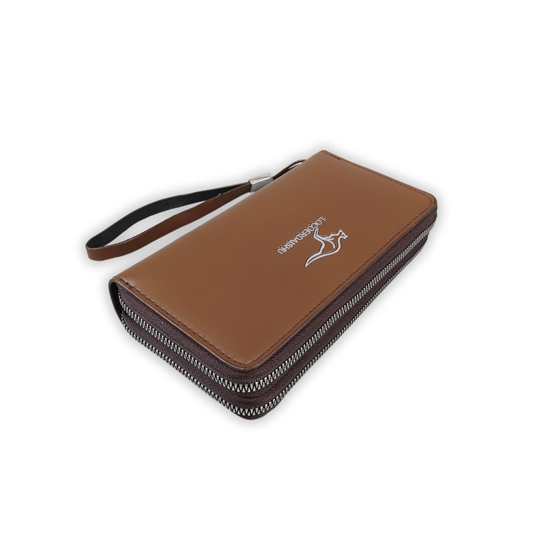 Portofel bărbați din PU, cu mâner dublu, design cu 1-fold, sloturi pentru carduri, capacitate mare, stil urban