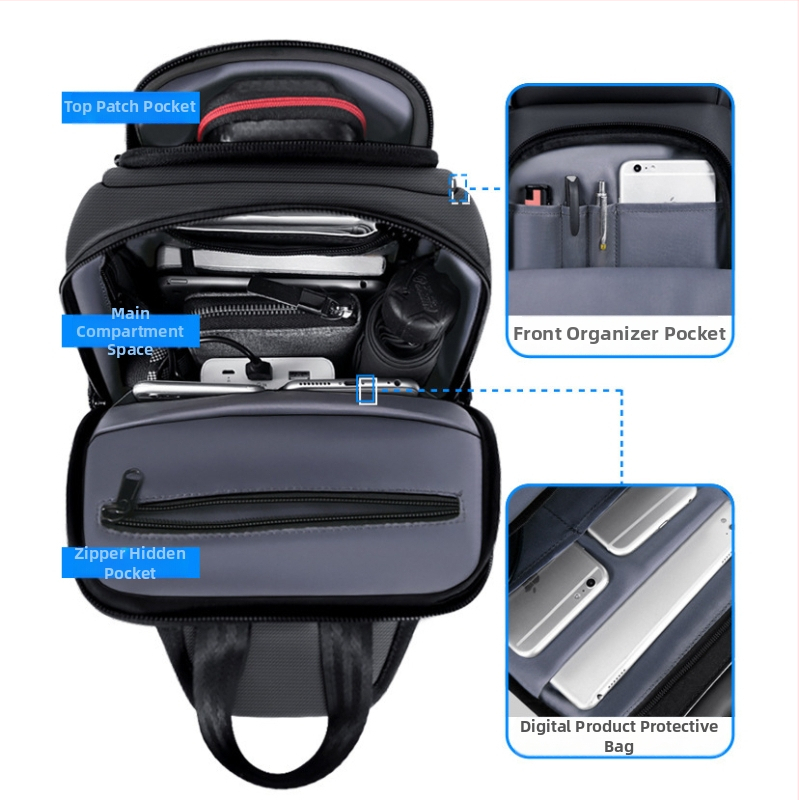 Muška Chest Bag – Poslovni odlazak (Oxford tkanina, Prozračna, Poliester podstava, Brand: chaoqianke)