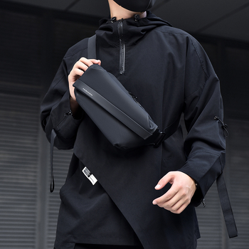 Muška torba na prsima, crossbody torba, mali ruksak u korejskom stilu, Oxford platno, vodootporna, casual sportcki stil.