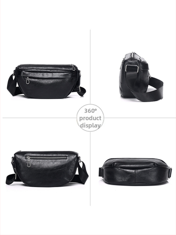 Geantă crossbody bărbați Cafen Kelvri din piele naturală, stil casual, căptușeală poliester