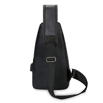Férfi PU crossbody táska USB-interfésszel, kopásálló, kompatibilis 8 hüvelykes laptophoz, szabadidős utazásokhoz