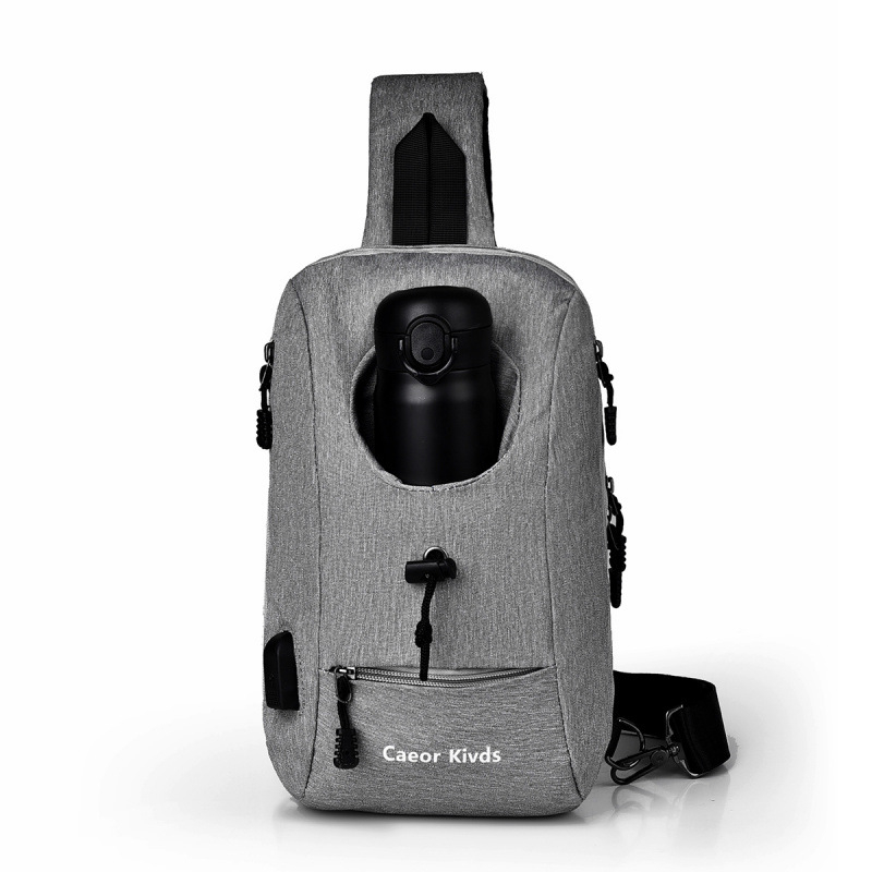 Locoer Geantă de Piept pentru Bărbați, cu Suport pentru Sticlă de Apă, Impermeabilă, Corduroy, Căptușeală Oxford, pentru Călătorii de Afaceri