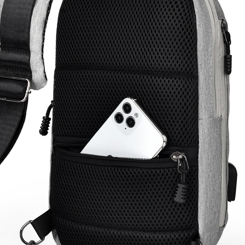 Locoer Geantă de Piept pentru Bărbați, cu Suport pentru Sticlă de Apă, Impermeabilă, Corduroy, Căptușeală Oxford, pentru Călătorii de Afaceri