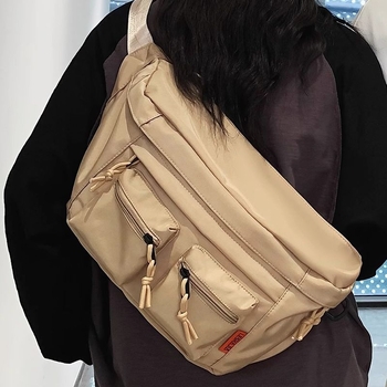 Muška crossbody torba — velika kapaciteta, funkcionalna za sport i vožnju biciklom; najlon, podstava poliester; unisex stil; proljeće 2025