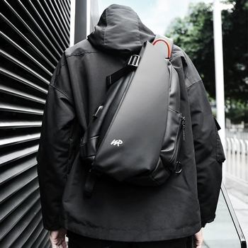 Férfi crossbody táska, utcai stílus, Oxford anyag, légáteresztő, vízálló, lopás elleni védelem, kopásálló (Anyag: Oxford anyag; Funkciók: légáteresztő, vízálló, lopás elleni védelem, kopásálló; Márka: The north moon)