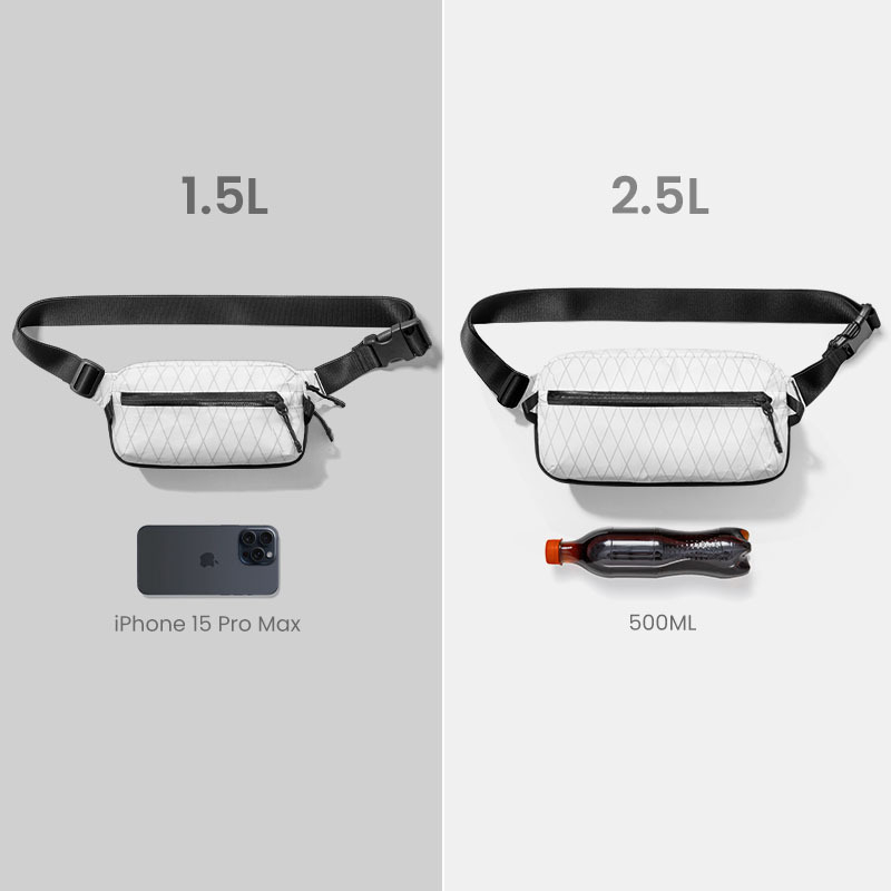 Muška crossbody torba od najlona, vodootporna, prozračna, ultralagana, prugast uzorak, proljeće 2025