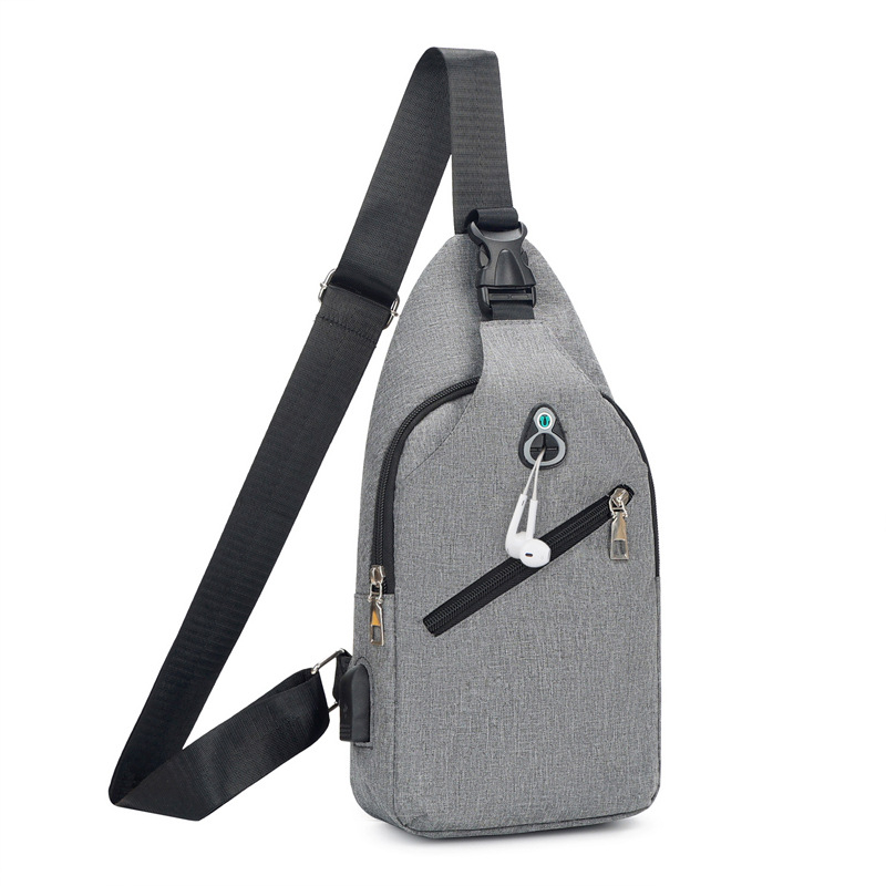 Muška crossbody torba - vodootporna s USB punjenjem, izdržljiv najlon, podloga od poliestera, pogodna za putovanja i posao