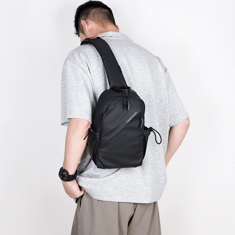 Geantă de piept pentru bărbați – nylon, rezistentă la apă, respirabilă, ultraușoară, extensibilă, stil street