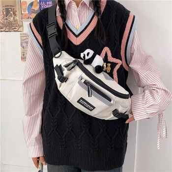 Muška chest bag u japanskom stilu, casual streetwear, od Oxford tkanine, poliester podstava, unutarnji džepovi za telefon i osobnu iskaznicu, meka, trodimenzionalna torba za svakodnevnu uporabu