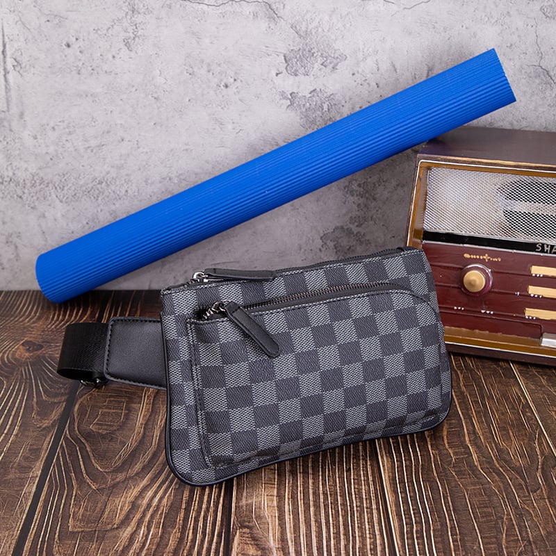 Muška prsna torba – gradski stil, PVC, vodootporna, crossbody, kapacitet za 8-inčni prijenosnik, poliesterova podstava