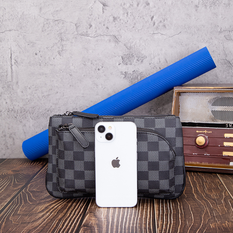 Muška prsna torba – gradski stil, PVC, vodootporna, crossbody, kapacitet za 8-inčni prijenosnik, poliesterova podstava