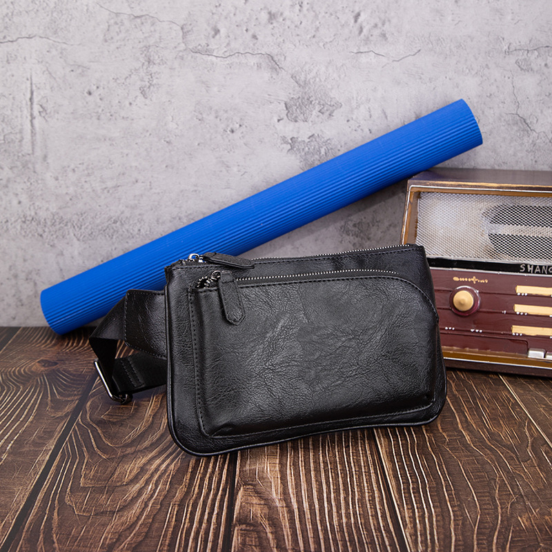 Muška prsna torba – gradski stil, PVC, vodootporna, crossbody, kapacitet za 8-inčni prijenosnik, poliesterova podstava