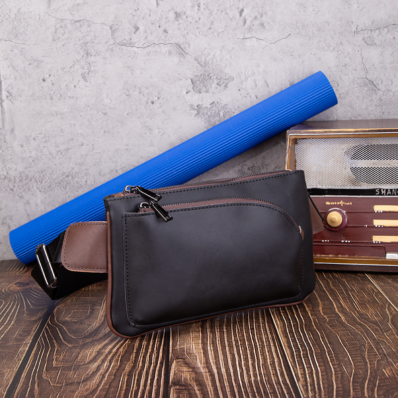 Muška prsna torba – gradski stil, PVC, vodootporna, crossbody, kapacitet za 8-inčni prijenosnik, poliesterova podstava