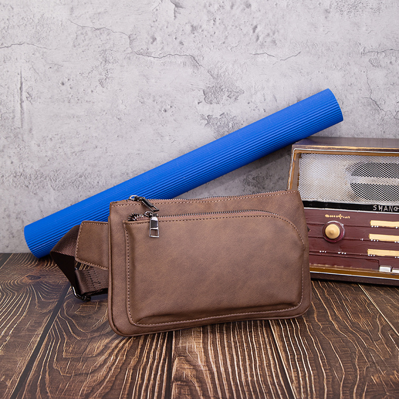 Muška prsna torba – gradski stil, PVC, vodootporna, crossbody, kapacitet za 8-inčni prijenosnik, poliesterova podstava