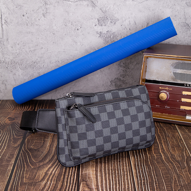 Muška prsna torba – gradski stil, PVC, vodootporna, crossbody, kapacitet za 8-inčni prijenosnik, poliesterova podstava