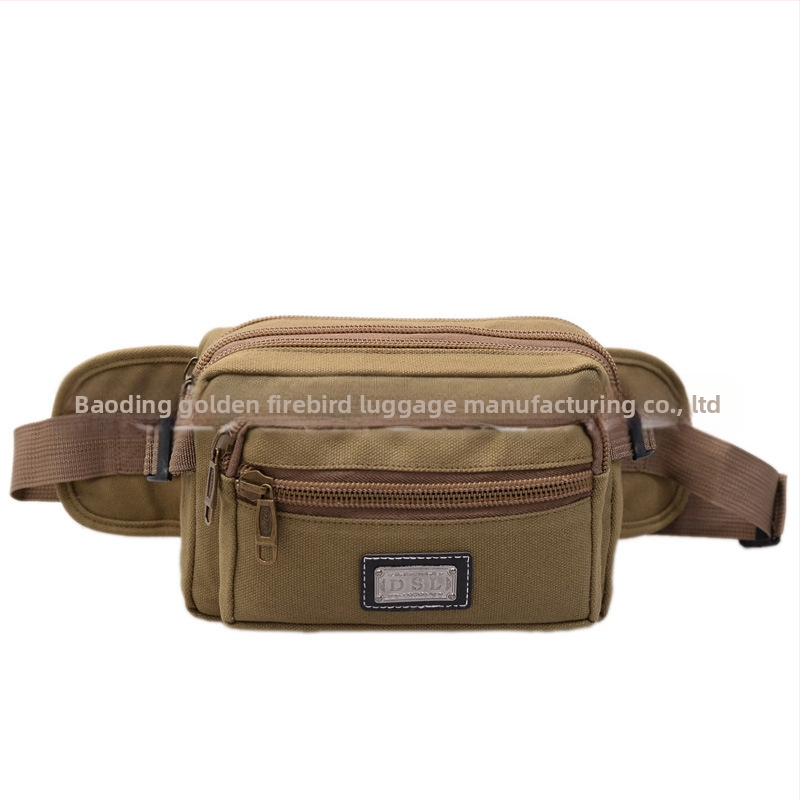 Geantă pentru talie din pânză pentru bărbați — rezistență la uzură, bretele din bandă textilă, căptușeală poliester, Golden Firebird, model 1055