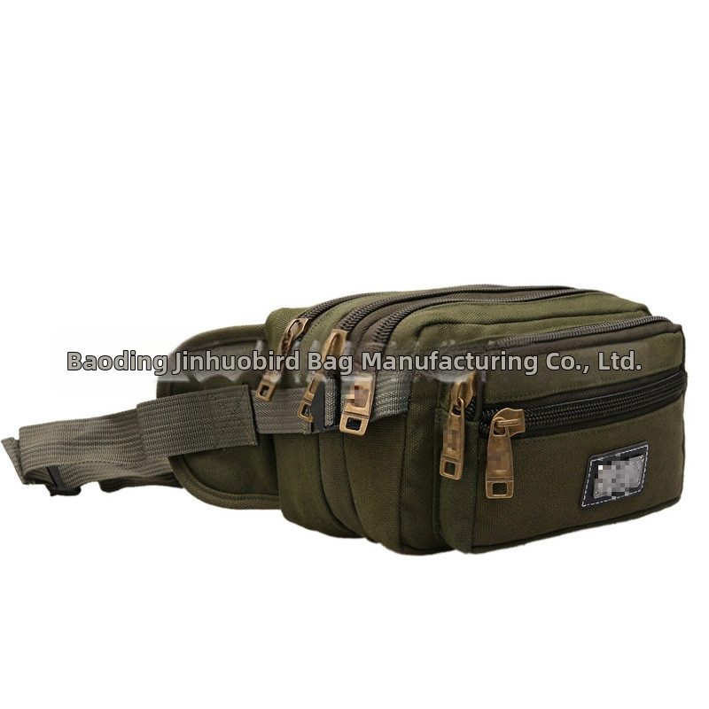 Geantă pentru talie din pânză pentru bărbați — rezistență la uzură, bretele din bandă textilă, căptușeală poliester, Golden Firebird, model 1055