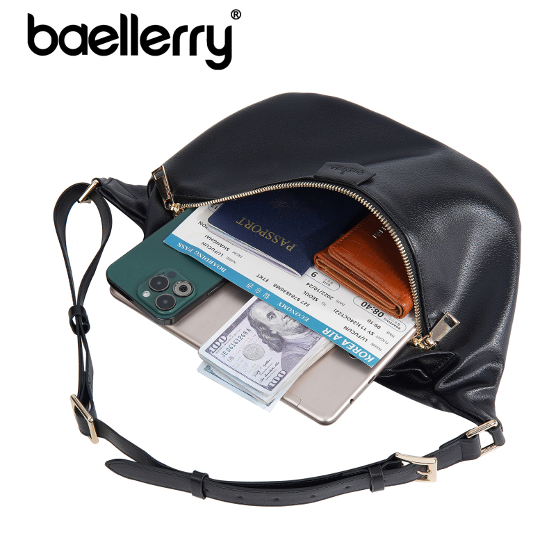 Baellerry muška PU torba preko tijela — vodootporna, otporna na habanje, proširiva, s najlonskom podlogom