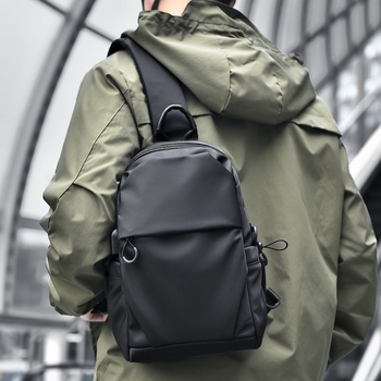 Muška crossbody torba, urbani minimalistički stil, Oxford platno, vodootporna, prozračna, poliester podstava, jednobojna, pogodna za poslovna putovanja