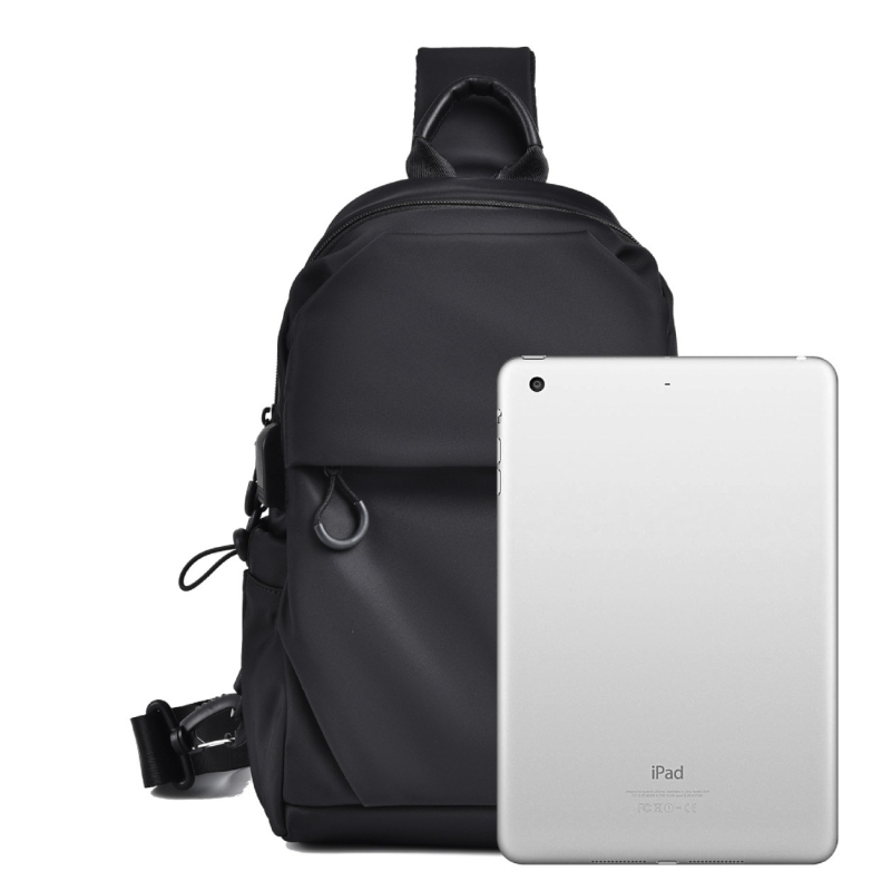 Muška crossbody torba, urbani minimalistički stil, Oxford platno, vodootporna, prozračna, poliester podstava, jednobojna, pogodna za poslovna putovanja