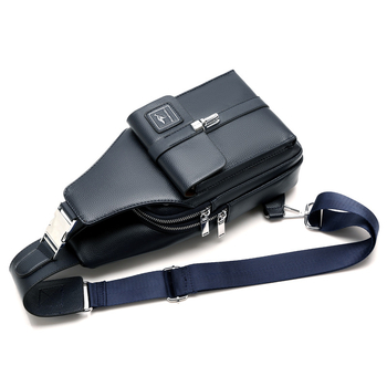 Férfi mellkas táska természetes bőrből, városi minimalizmus, kétszintű marhabőr, mindennapi használatra