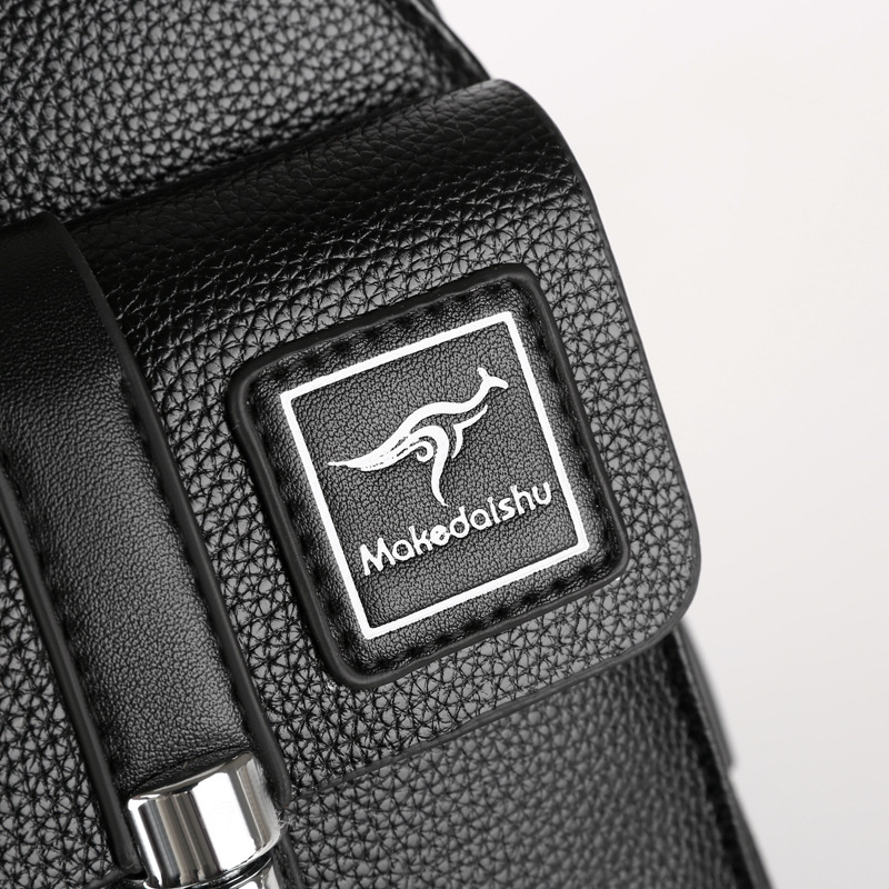 Férfi mellkas táska természetes bőrből, városi minimalizmus, kétszintű marhabőr, mindennapi használatra