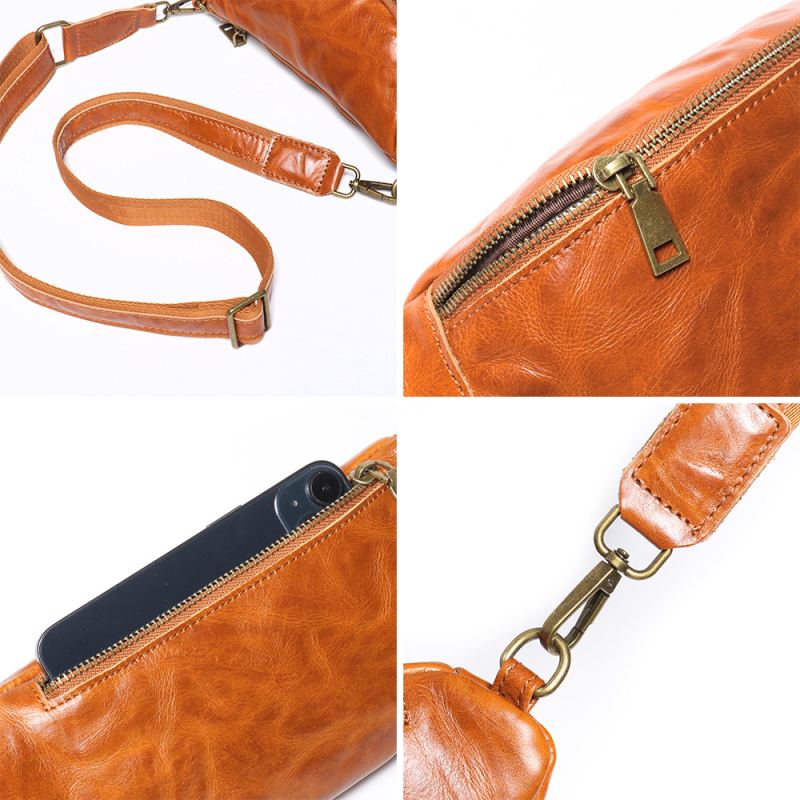 Geantă crossbody pentru bărbați din piele naturală, strat superior de piele de vițel • Design extensibil • Captuseală poliester-cotton • Vara 2024