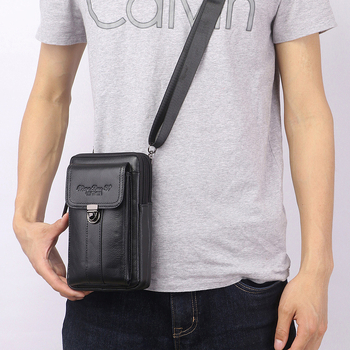 Muška kožna crossbody torba, multifunkcionalna, model 9428, zatvarač, džep za telefon i ID, dimenzije 21x13x6 cm