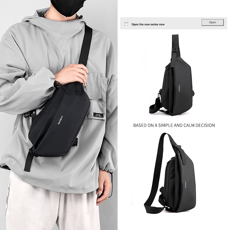 Muška crossbody torba s više pretinaca (Materijal: najlon; Zatvaranje: zatvarač; Vodootporna; Unutarnji džepovi: džep sa zipom, džep za mobitel, džep za ID; Model: 5428)