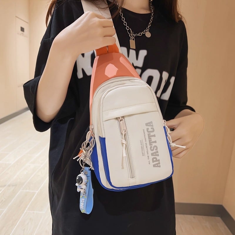 Najlon crossbody torba u urbanom stilu jednostavnosti, zatvarač, unutarnji džep za mobitel