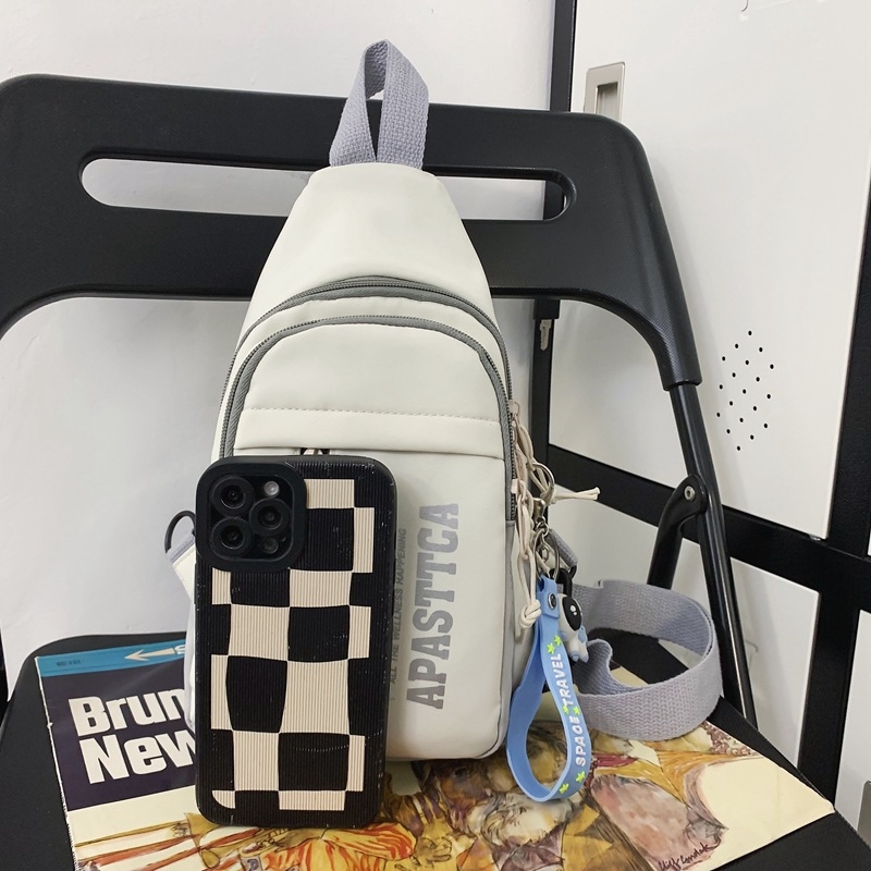 Najlon crossbody torba u urbanom stilu jednostavnosti, zatvarač, unutarnji džep za mobitel