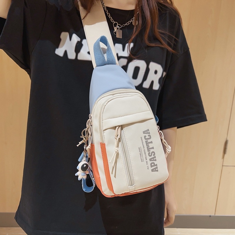 Najlon crossbody torba u urbanom stilu jednostavnosti, zatvarač, unutarnji džep za mobitel
