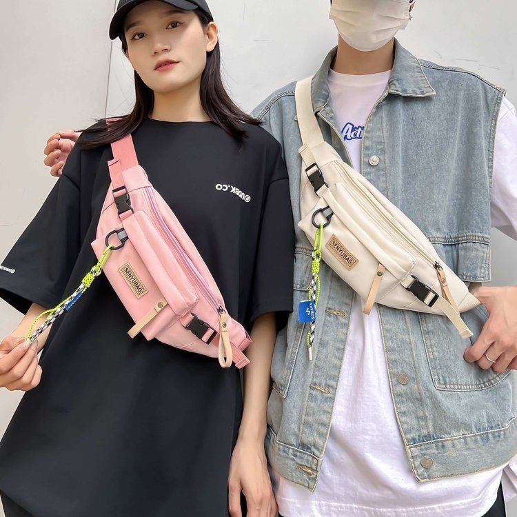 Najlon crossbody torba preko tijela sa zatvaračem, džep za telefon, podstava od poliestera, gradski stil