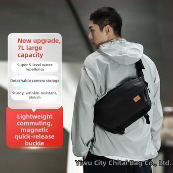 Pánska krížová taška PU materiál, nepremokavá, ultraľahká, odolná voči opotrebeniu, proti krádeži (Štýl: Street trend; Materiál: PU; Funkcie: Nepremokavé, Ultraľahká, Odolná voči opotrebeniu, Proti krádeži)