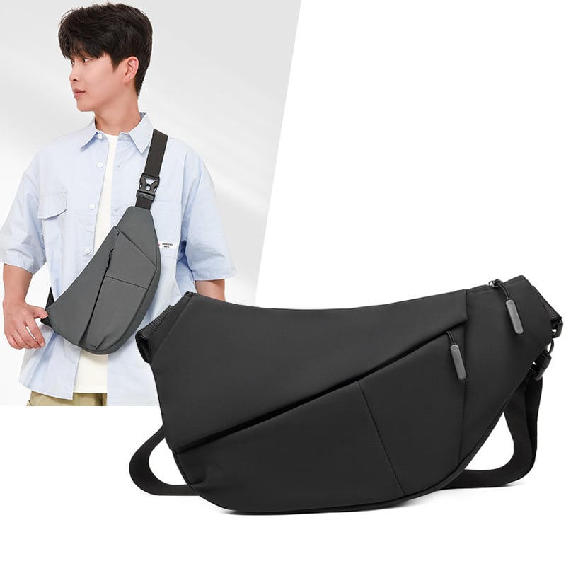 Muška crossbody torba za sport i putovanja — PU materijal, ultra lagana, otporna na habanje, podstava od poliestera, izdanje jesen 2025