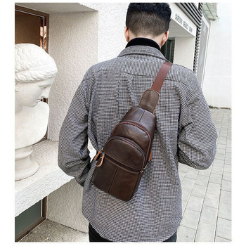 Muška crossbody torba od poliestera, kožna podstava, proljeće 2025, za rekreacijska putovanja