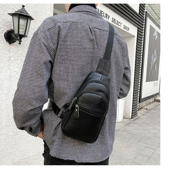 Muška crossbody torba od poliestera, kožna podstava, proljeće 2025, za rekreacijska putovanja