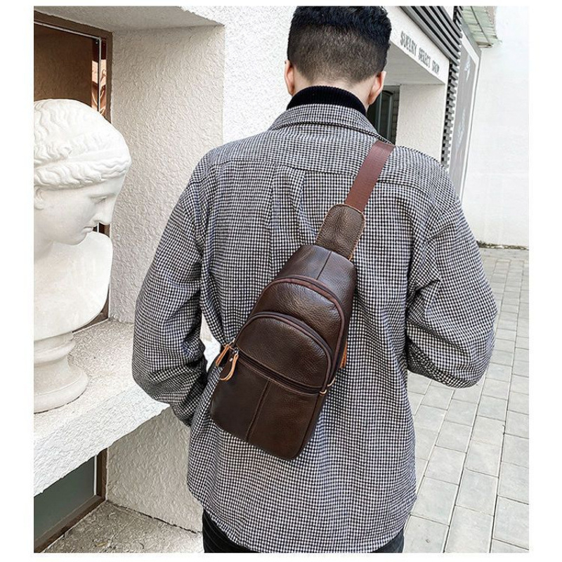 Muška crossbody torba od poliestera, kožna podstava, proljeće 2025, za rekreacijska putovanja