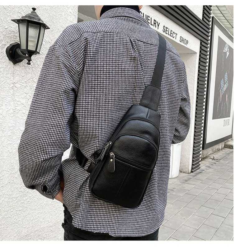 Muška crossbody torba od poliestera, kožna podstava, proljeće 2025, za rekreacijska putovanja